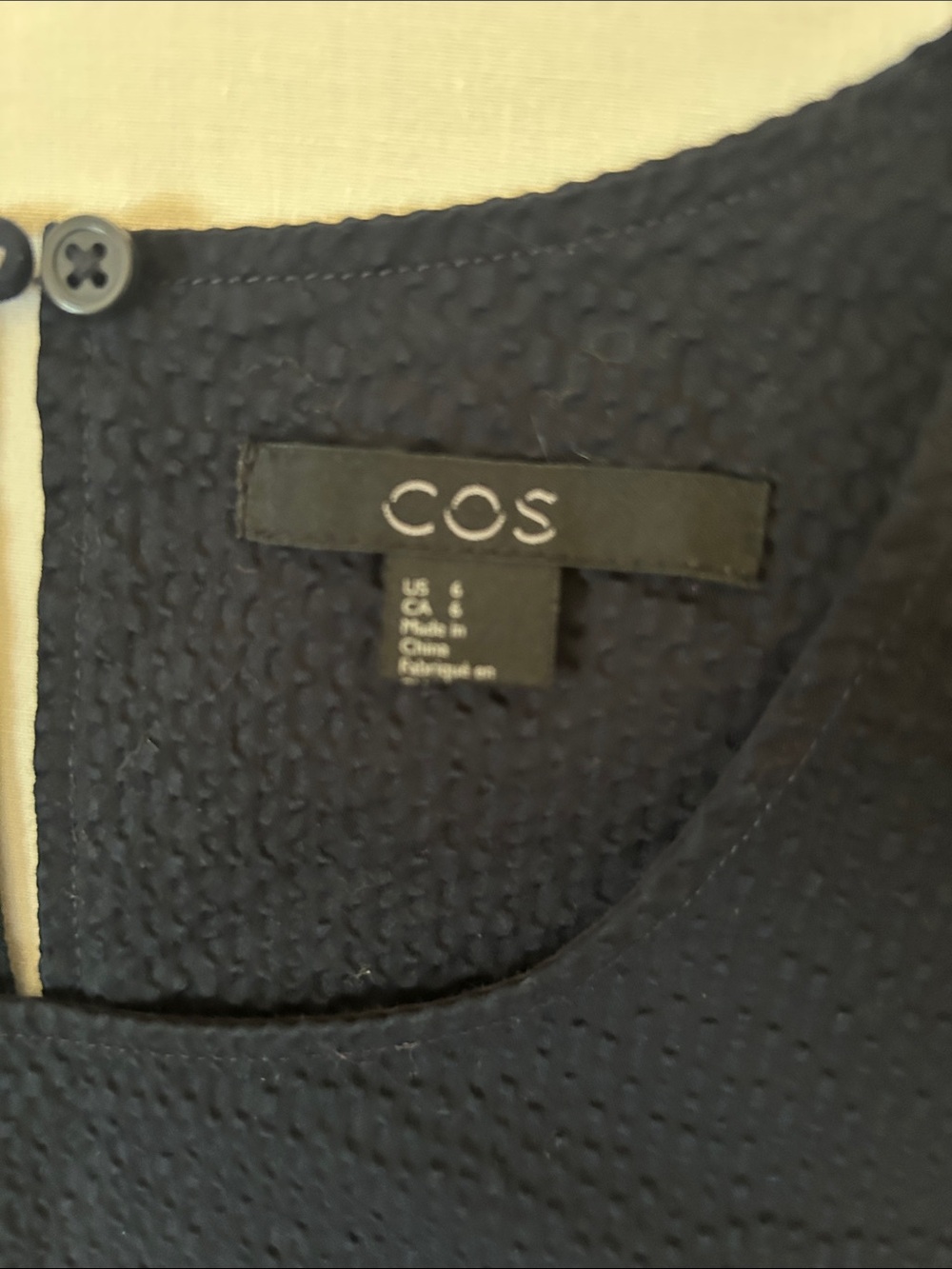 COS Navy Textured Sleeveless Shell Top - Picture 2 of 8